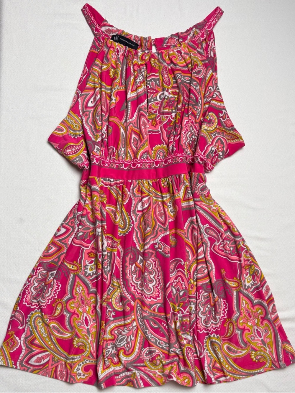 INC. Pink Paisley Tank w/ Rhinestones-XL